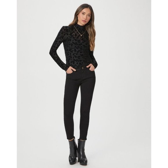 Paige Verdugo Crop 26W Black Overdye Denim Jeans